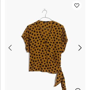 Madewell Sash-Tie Wrap Top in Painted Spots